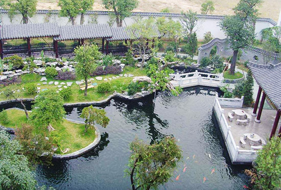 假山鱼池景观绿化